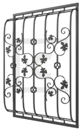 Решётка на окно дутая кованая 8-26